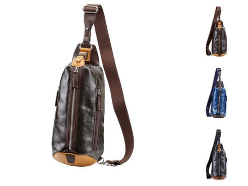 【豊岡鞄 木和田正昭商店 558388 チョコレート】ORIGINAL BASIC 帆布PU×皮革ワンショルダーバッグ ボディバッグ